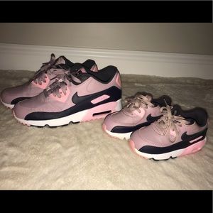 Air Max 90 Leather Rose/Grid Iron adult/kid combo